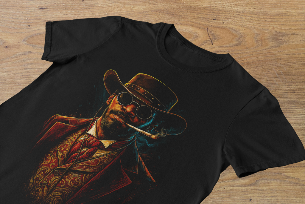 T-shirt Django "Unchained Spirit" – Quentin Tarantino Movie Art / Jamie Foxx Portrait