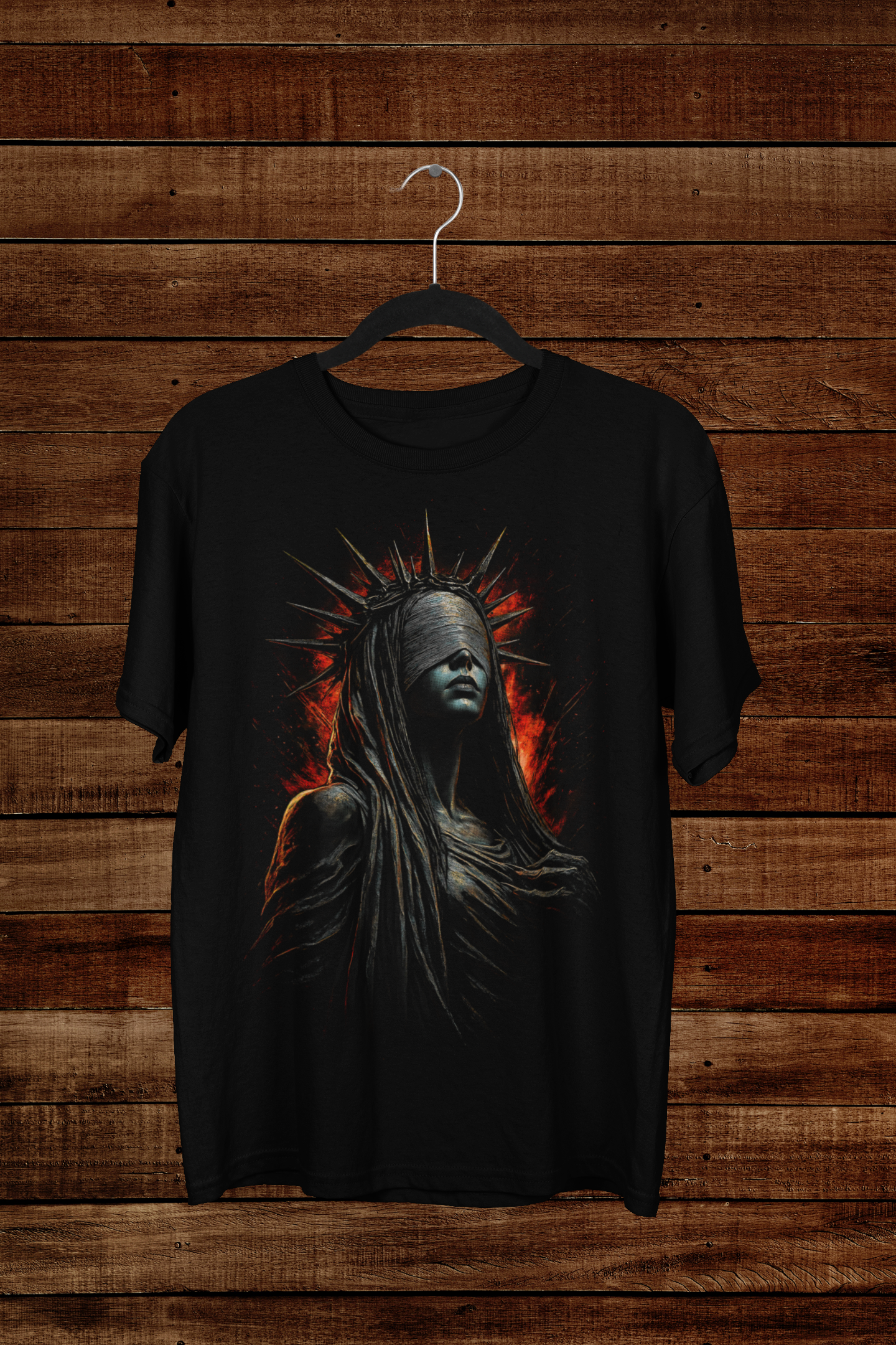T-shirt "Blind Justice" – Dark Fantasy Goddess Art / Gothic Crown Graphic