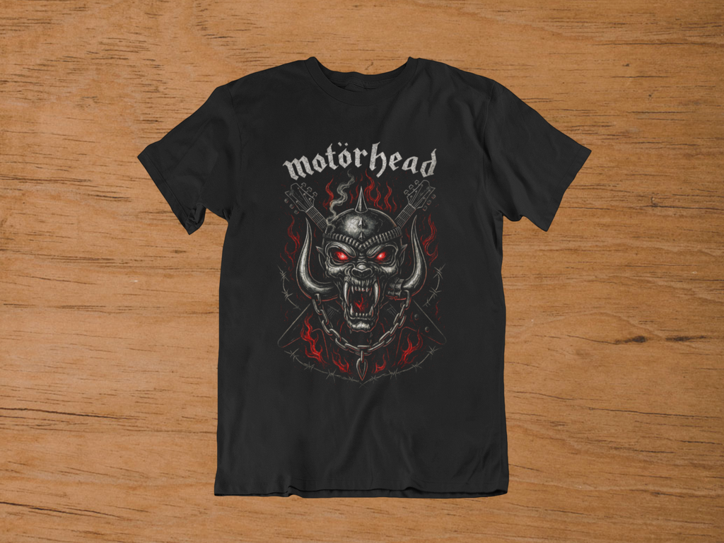 T-shirt Motörhead "England Snaggletooth" – War-Pig Fire Art / Lemmy Tribute Graphic