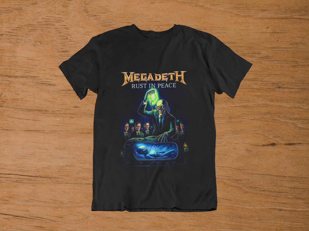 T-shirt Megadeth "Rust In Peace" – Vic Rattlehead Alien Art / Thrash Metal Legend