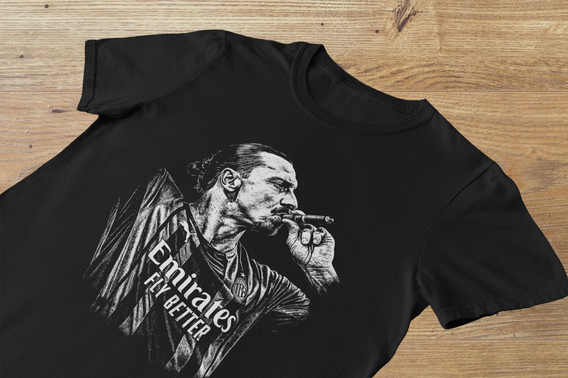 T-shirt Zlatan "The King of Milan" – Ibrahimović Cigar Portrait / Rossoneri Legend Graphic