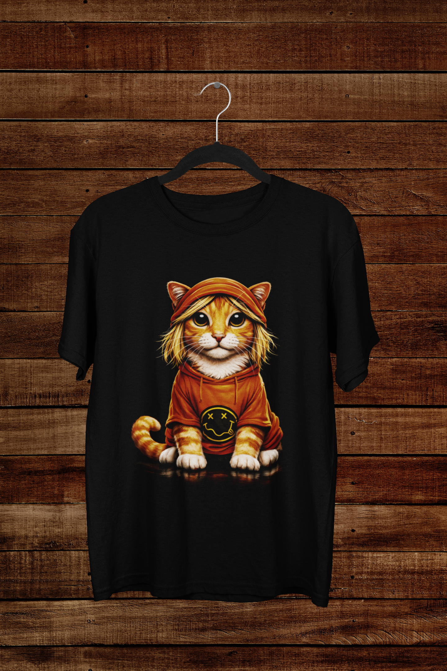 T-shirt "Smells Like Cat Spirit" – Nirvana Grunge Cat Art / Kurt Cobain Tribute Graphic