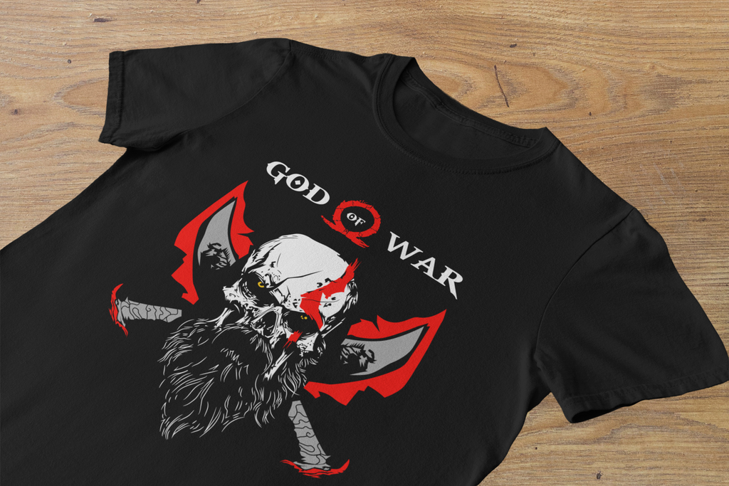 T-shirt Kratos "Ghost of Sparta Skull" – God of War Barbarian Art / Blades of Chaos Graphic