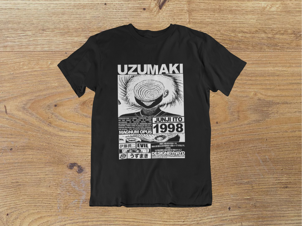 T-shirt Junji Ito "Uzumaki Spiral" – Japanese Horror Art / Manga Aesthetic Graphic