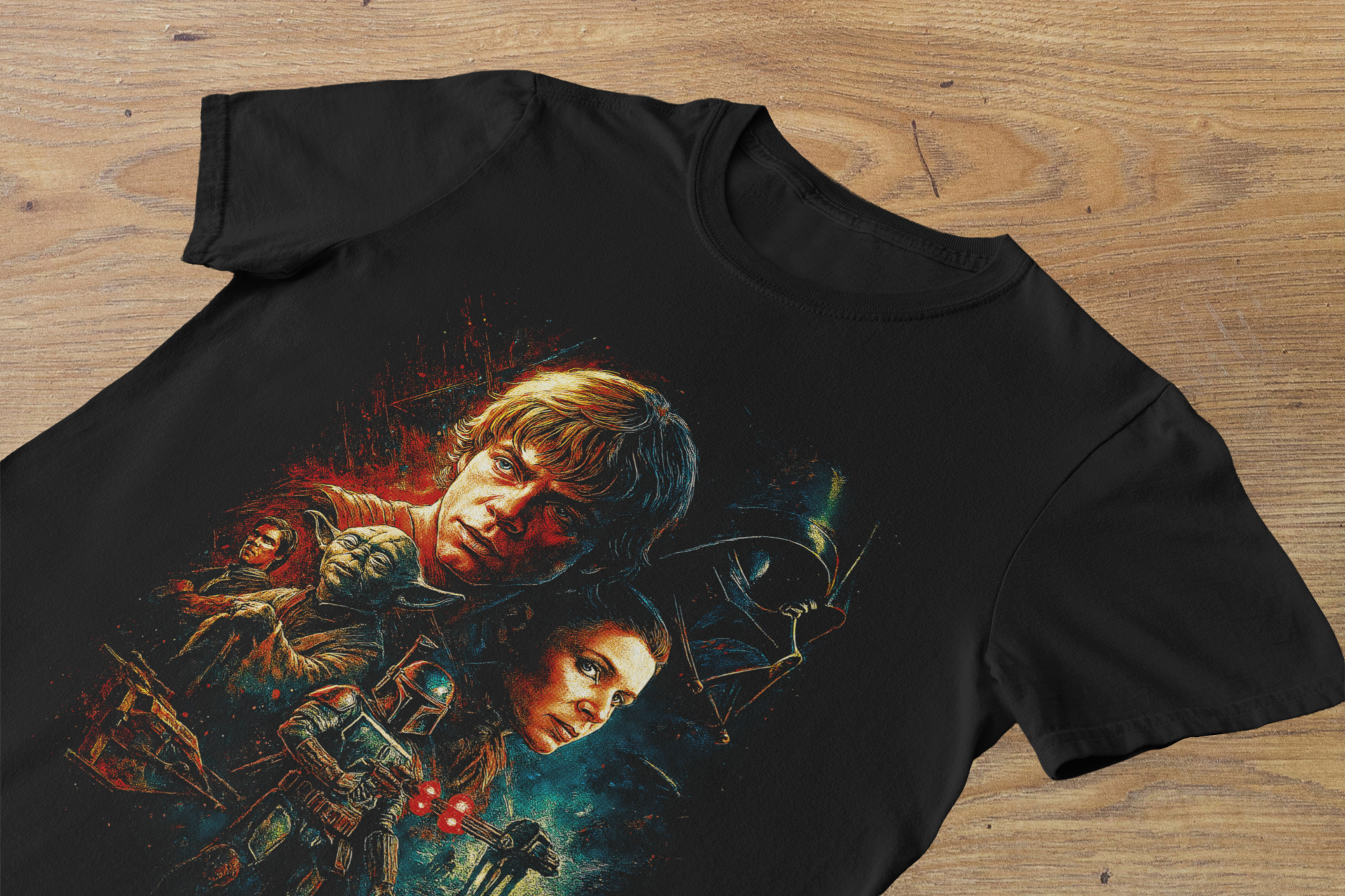 T-shirt Star Wars "Galactic Legacy" – Original Trilogy Mural Art / Luke & Vader Graphic