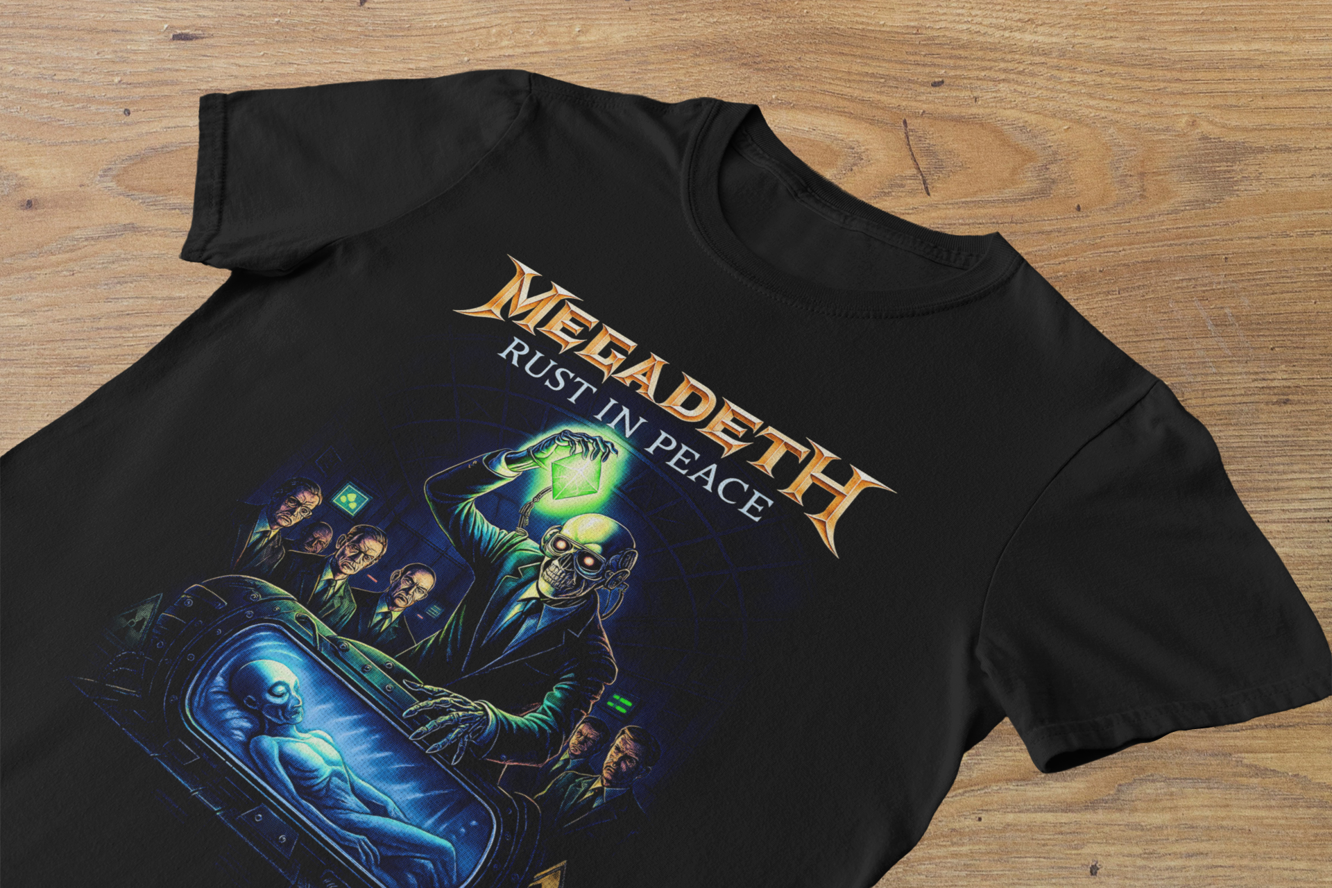T-shirt Megadeth "Rust In Peace" – Vic Rattlehead Alien Art / Thrash Metal Legend
