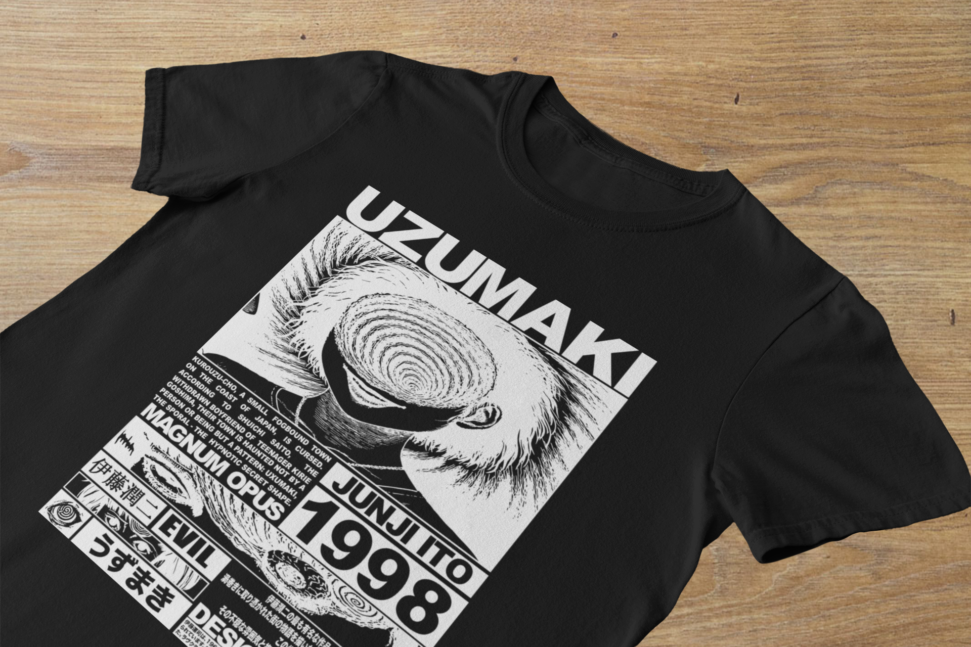T-shirt Junji Ito "Uzumaki Spiral" – Japanese Horror Art / Manga Aesthetic Graphic