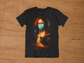 T-shirt Mona Lisa "Social Distancing" – Da Vinci Street Art / Corona Mask & Drink Graphic