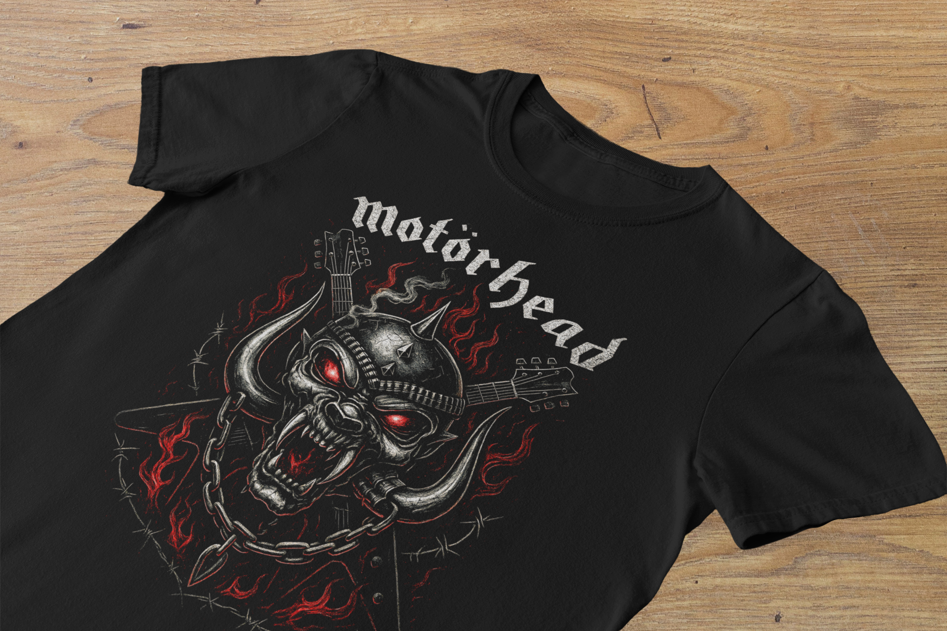 T-shirt Motörhead "England Snaggletooth" – War-Pig Fire Art / Lemmy Tribute Graphic