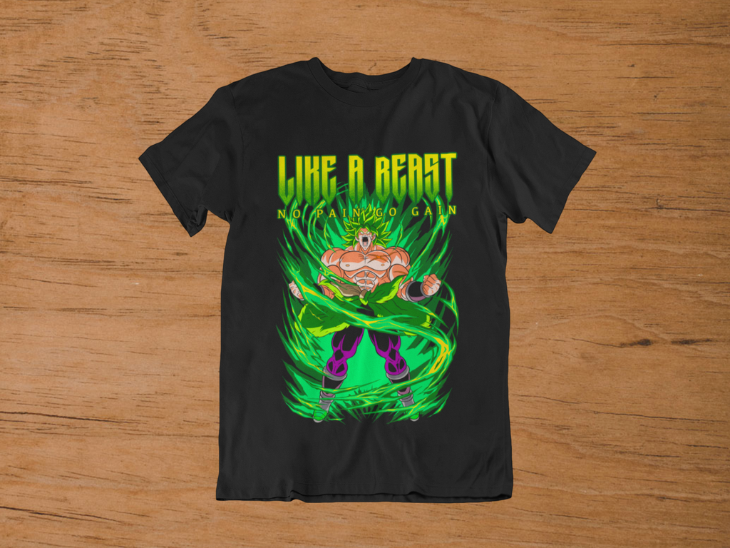 T-shirt Broly "Like a Beast" – Dragon Ball Super Movie Art / Legendary Saiyan Graphic