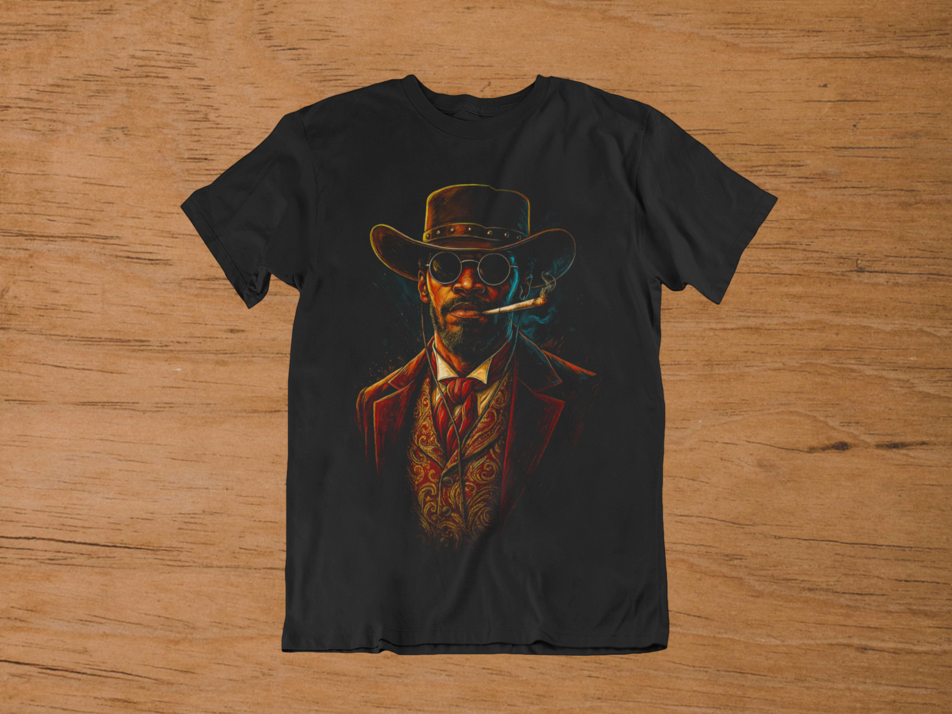 T-shirt Django "Unchained Spirit" – Quentin Tarantino Movie Art / Jamie Foxx Portrait