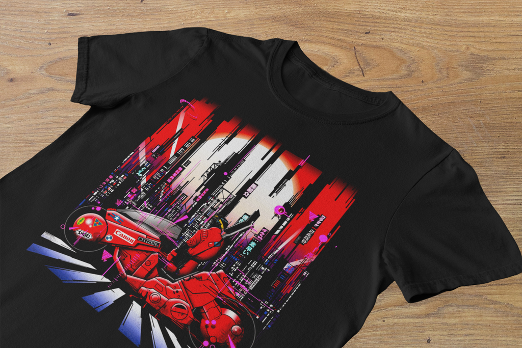 T-shirt Akira "Neo-Tokyo Night" – Kaneda’s Bike Art / Cyberpunk Legend Graphic