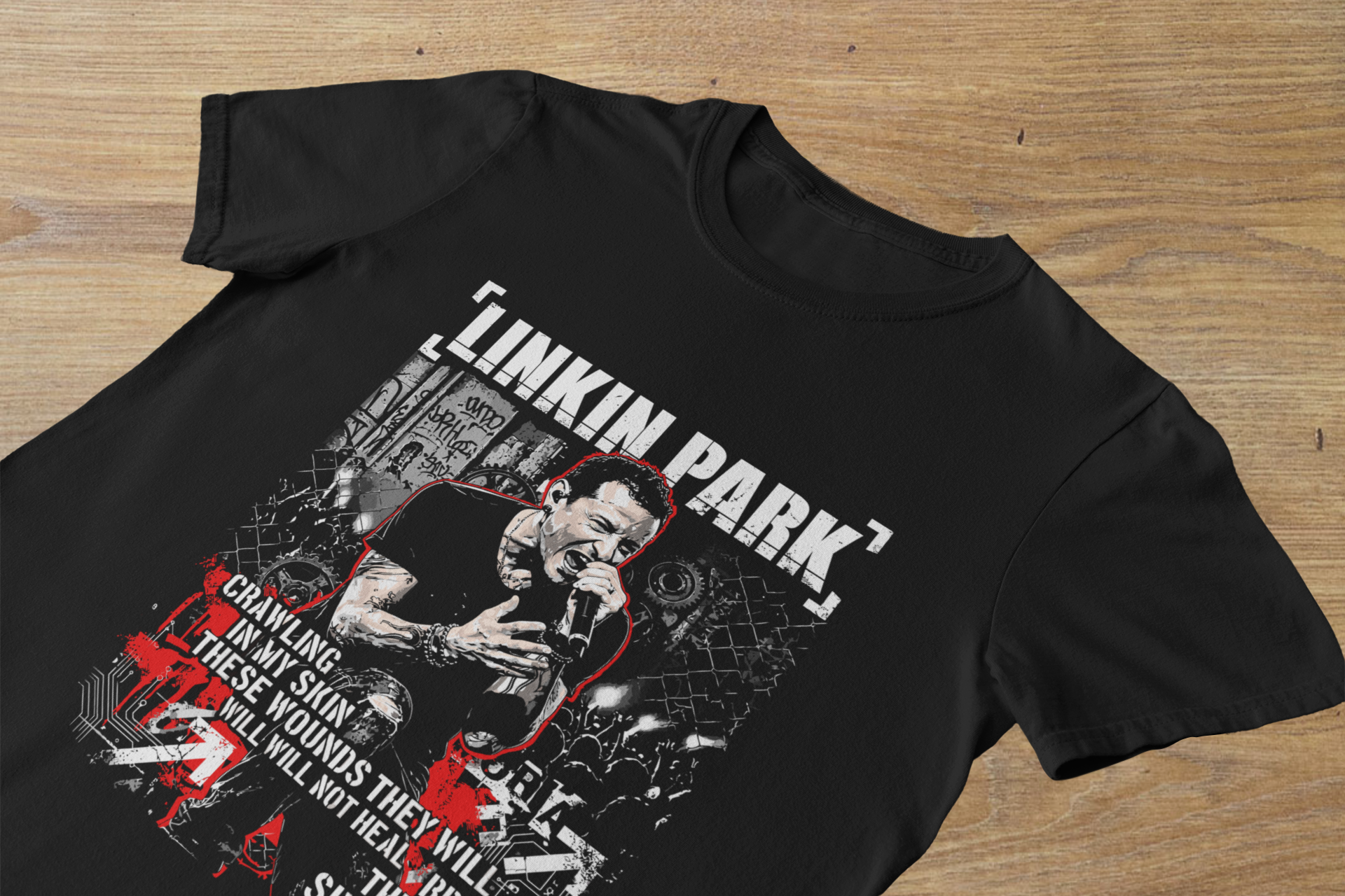 T-shirt Linkin Park "In My Skin" – Chester Bennington Tribute Art / Hybrid Theory Graphic