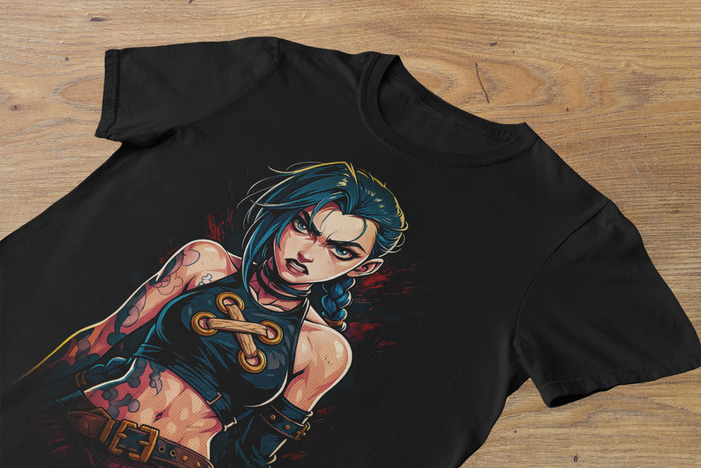 T-shirt Jinx "Get Jinxed" – Arcane Chaos Art / Zaun Rebel Graphic