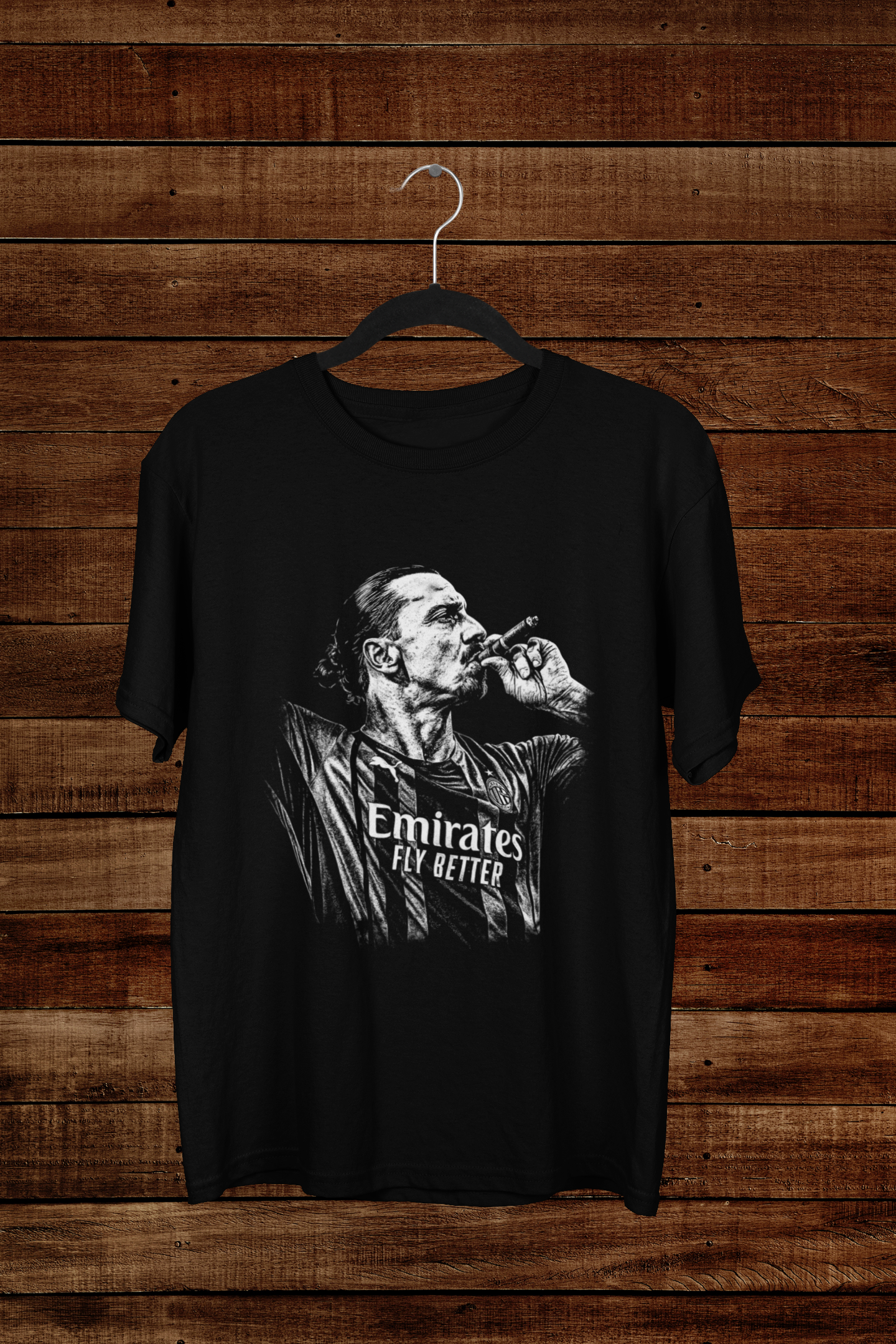 T-shirt Zlatan "The King of Milan" – Ibrahimović Cigar Portrait / Rossoneri Legend Graphic
