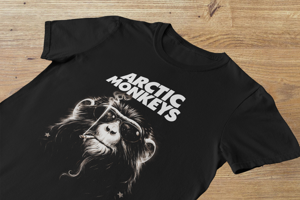 T-shirt Arctic Monkeys "Space Monkey" – Indie Rock Galaxy Art / Smoking Monkey Graphic