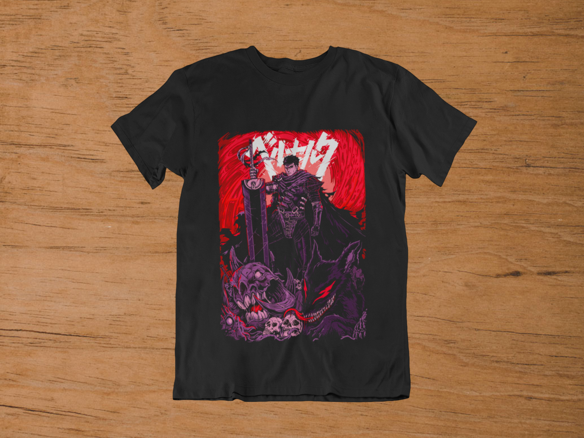 T-shirt Berserk "The Eclipse" – Guts & Beast of Darkness Art / Manga Scene Graphic