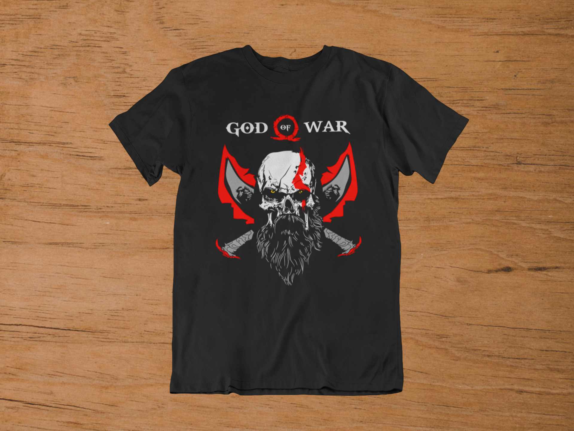 T-shirt Kratos "Ghost of Sparta Skull" – God of War Barbarian Art / Blades of Chaos Graphic