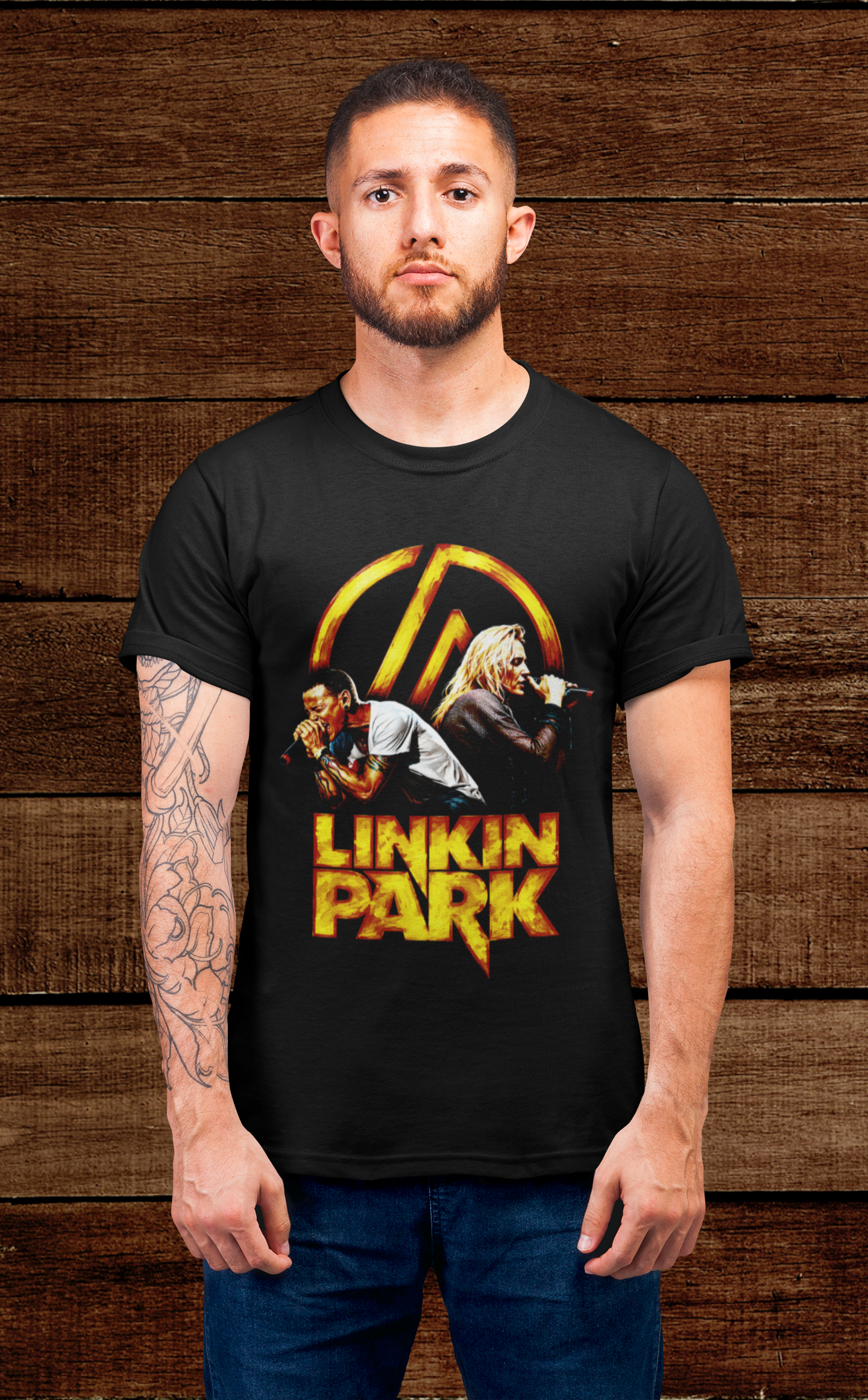 T-shirt Linkin Park "Energy Ritual" – Chester Bennington Live Art / Anarchy Symbol Music Graphic