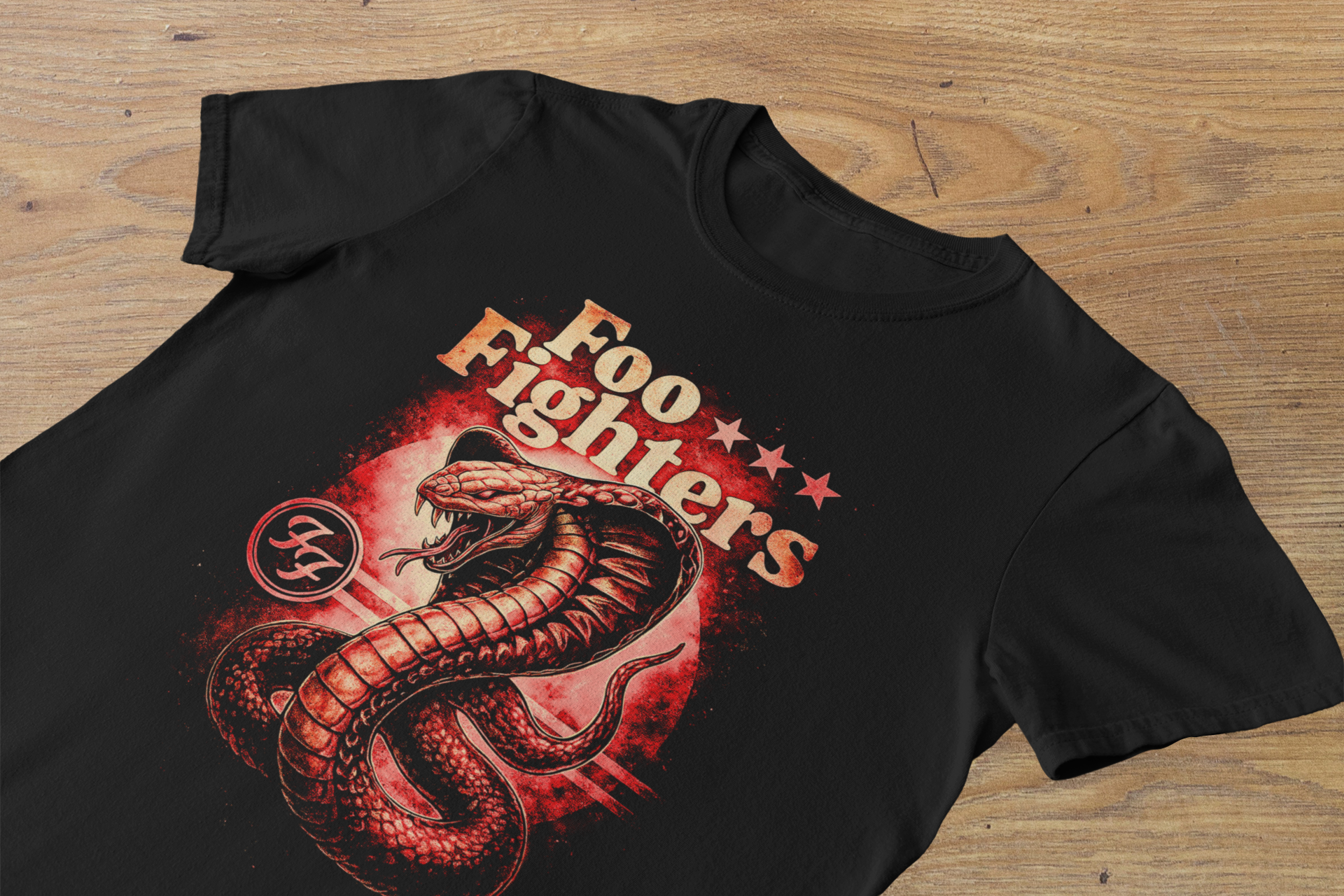 T-shirt Foo Fighters "Cobra Strike" – Rock 'n' Roll Energy Art / Red Sun Graphic
