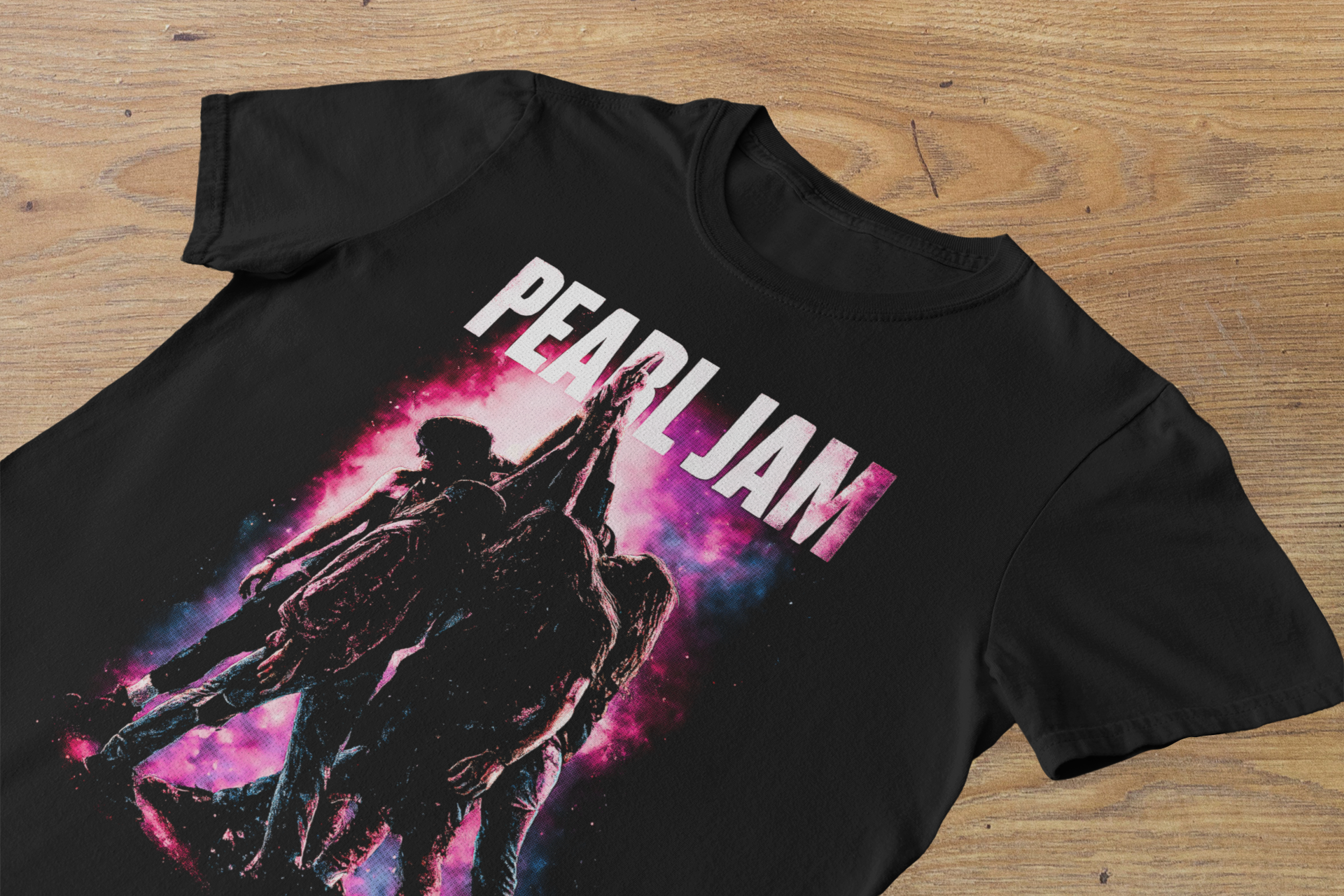 T-shirt Pearl Jam "Ten Era Galaxy" – Grunge Legend Art / Pink Nebula Graphic