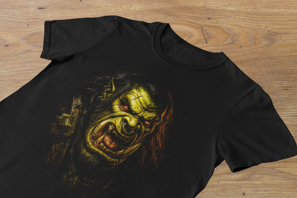 T-shirt "Horde Warchief" – Orc Warrior Portrait / Fantasy Siege Art