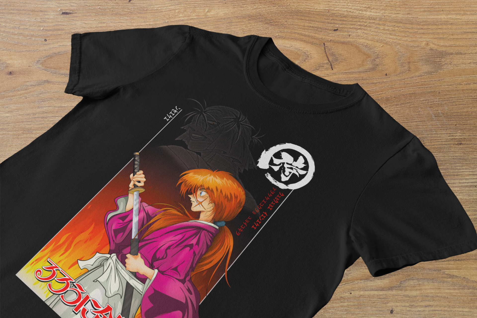 T-shirt Kenshin "The Wandering Samurai" – Rurouni Kenshin Art / Hitokiri Battousai Graphic