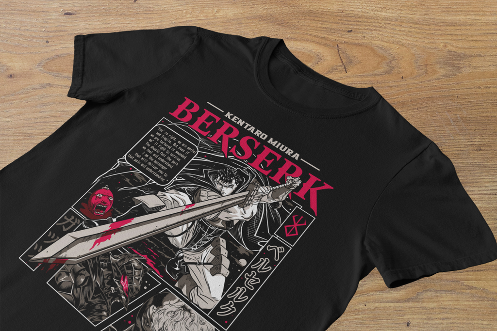 Tshirt Berserk "Legacy of Miura" – Guts & Griffith Manga Panels / Seinen Storyboard