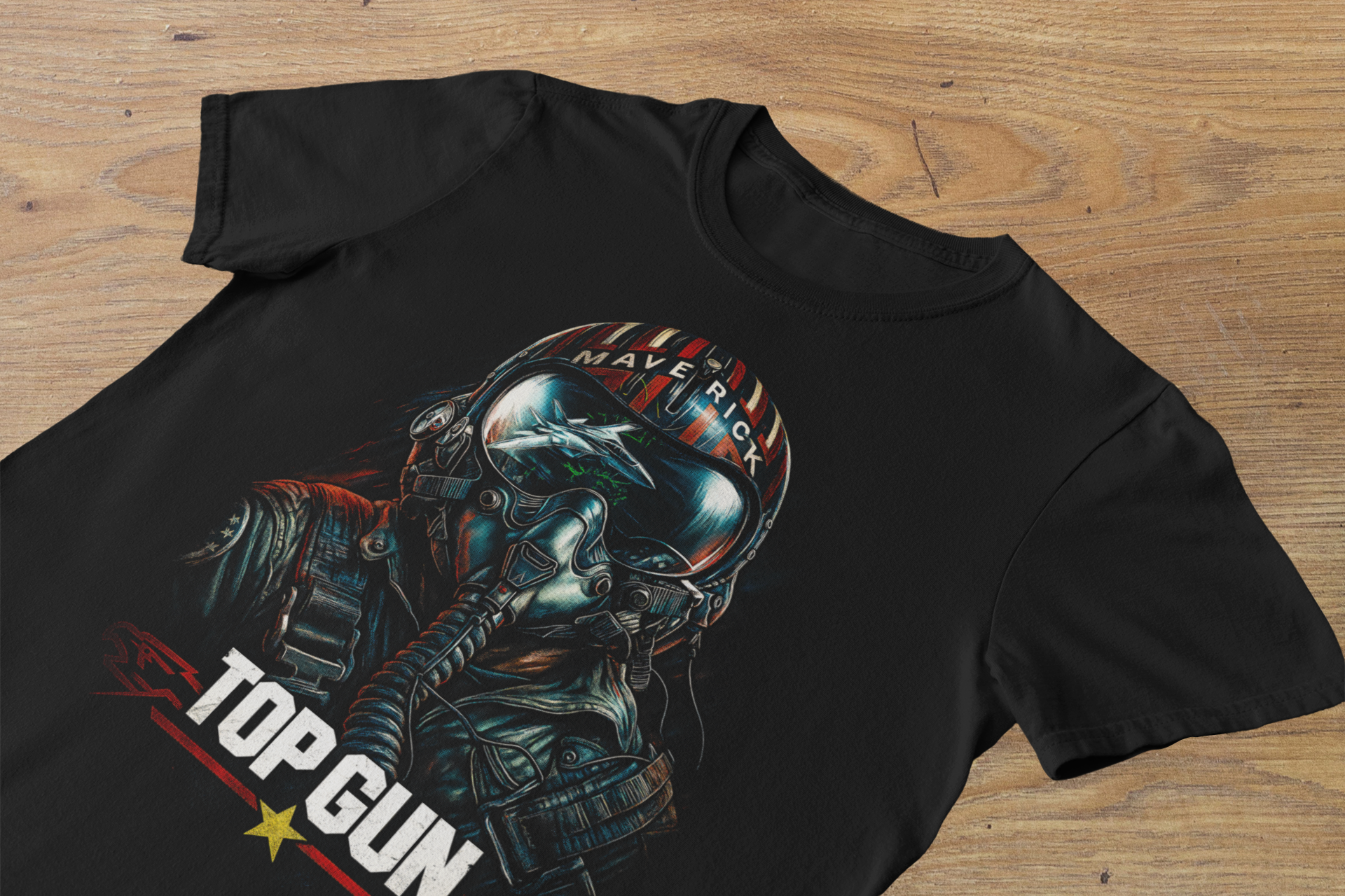 T-shirt Top Gun "Maverick Vision" – Pilot Helmet Action Art / Fighter Jet Graphic