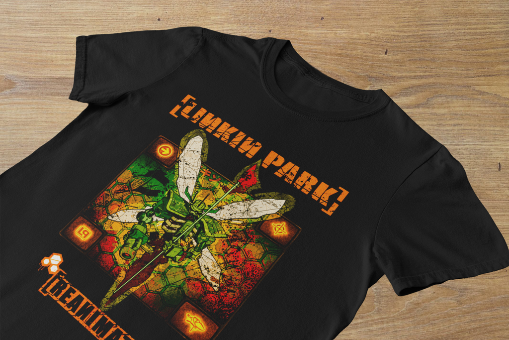 T-shirt Linkin Park "Reanimation" – Mecha Soldier Art / Nu Metal Remix Graphic / Black Band Tee
