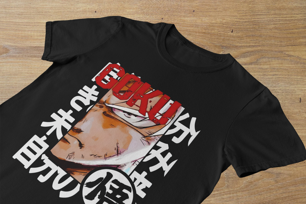 T-shirt Goku "Ultra Instinct" – Dragon Ball Super Manga Art / Japanese Kanji Graphic / Black Anime Tee