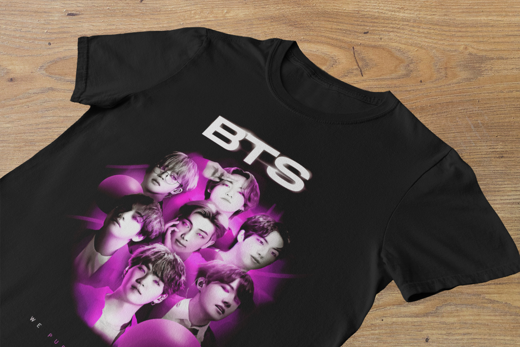 T-shirt BTS "We Purple You" – K-Pop Idol Group Art / Bangtan Boys Neon Graphic