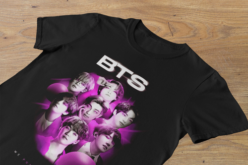 T-shirt BTS "We Purple You" – K-Pop Idol Group Art / Bangtan Boys Neon Graphic