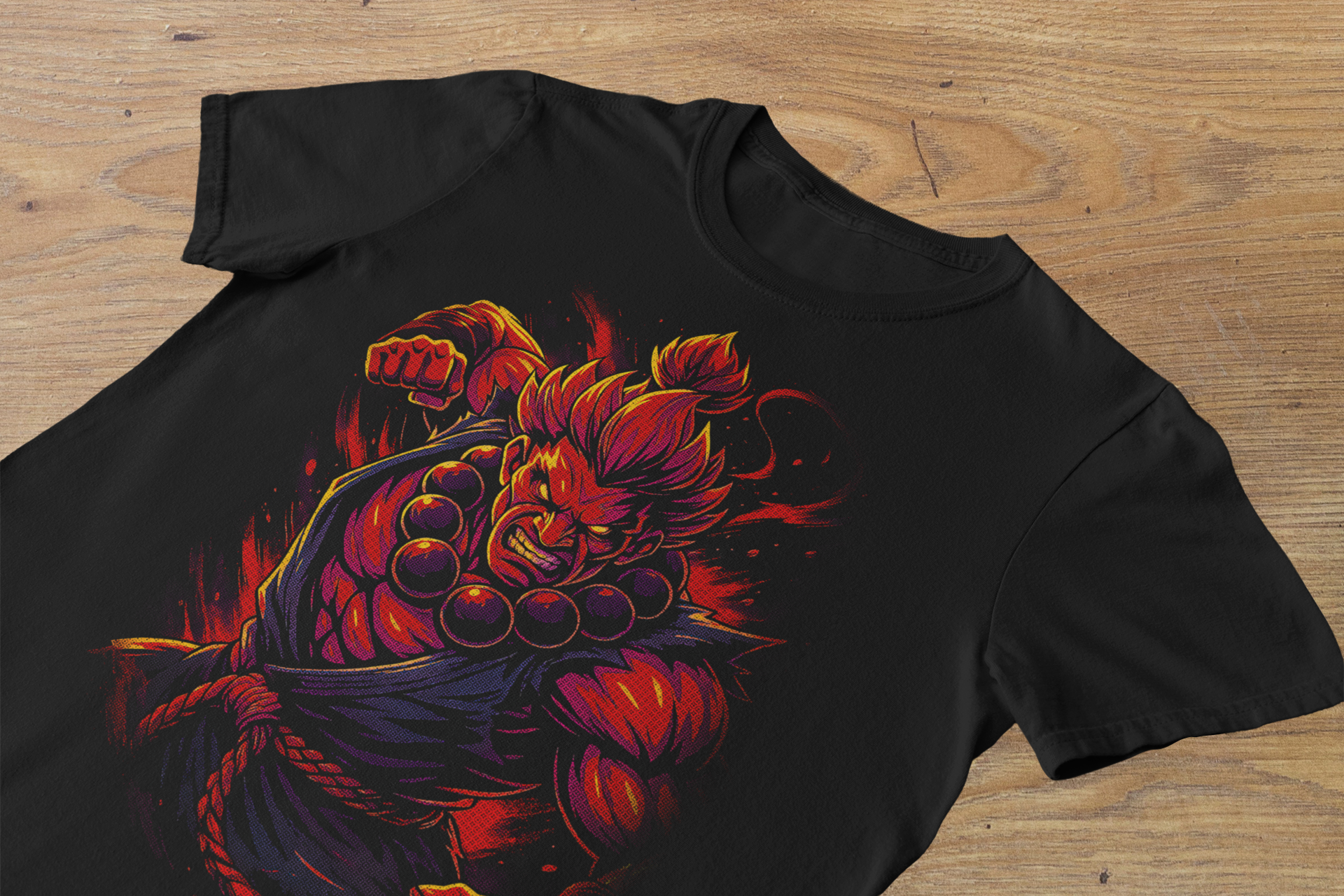 T-shirt Akuma "Satsui no Hado" – Street Fighter Demon Art / Ansatsuken Master Graphic