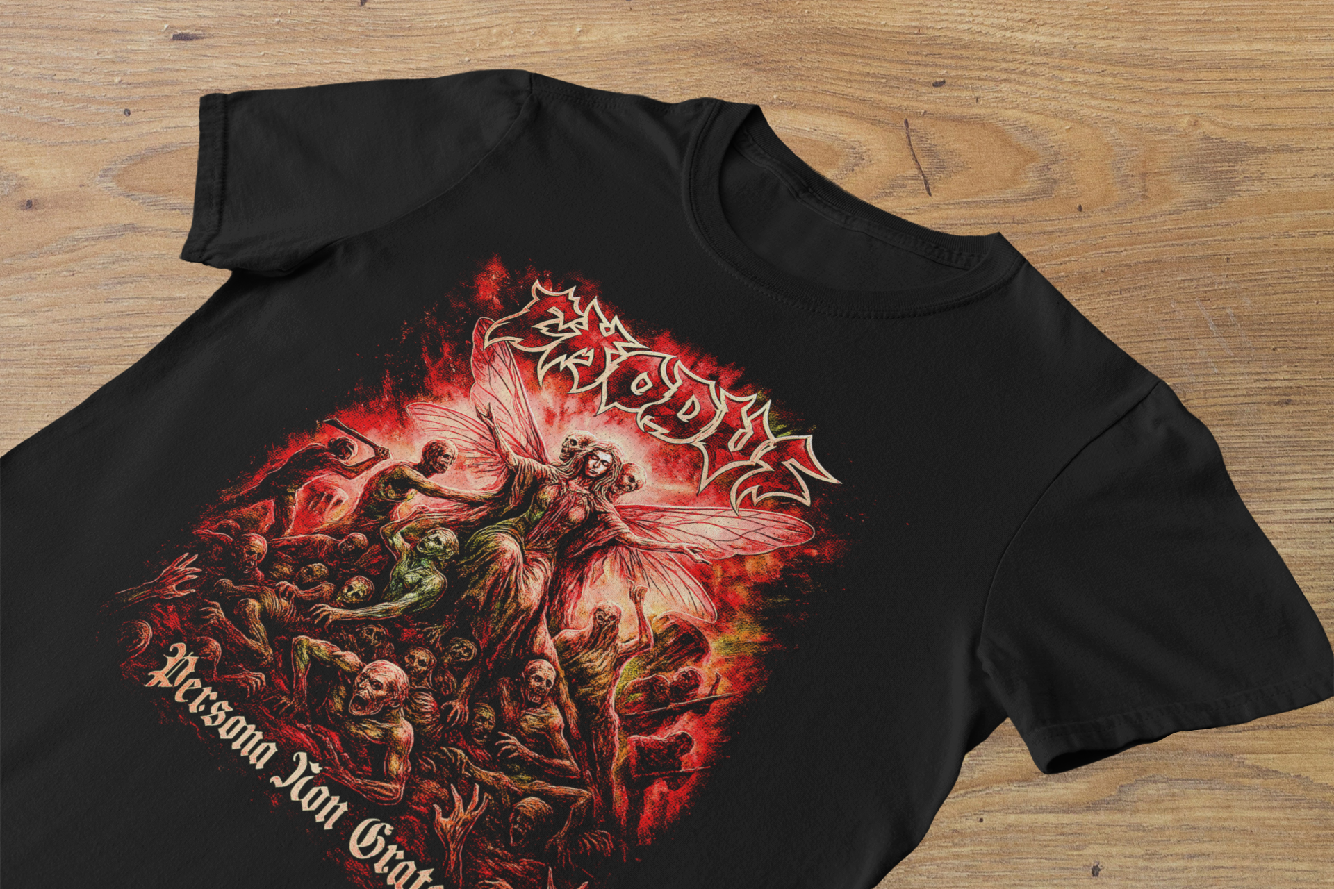T-Shirt Exodus "Persona Non Grata" – Thrash Metal Chaos Art / Aggressive Demon Graphic