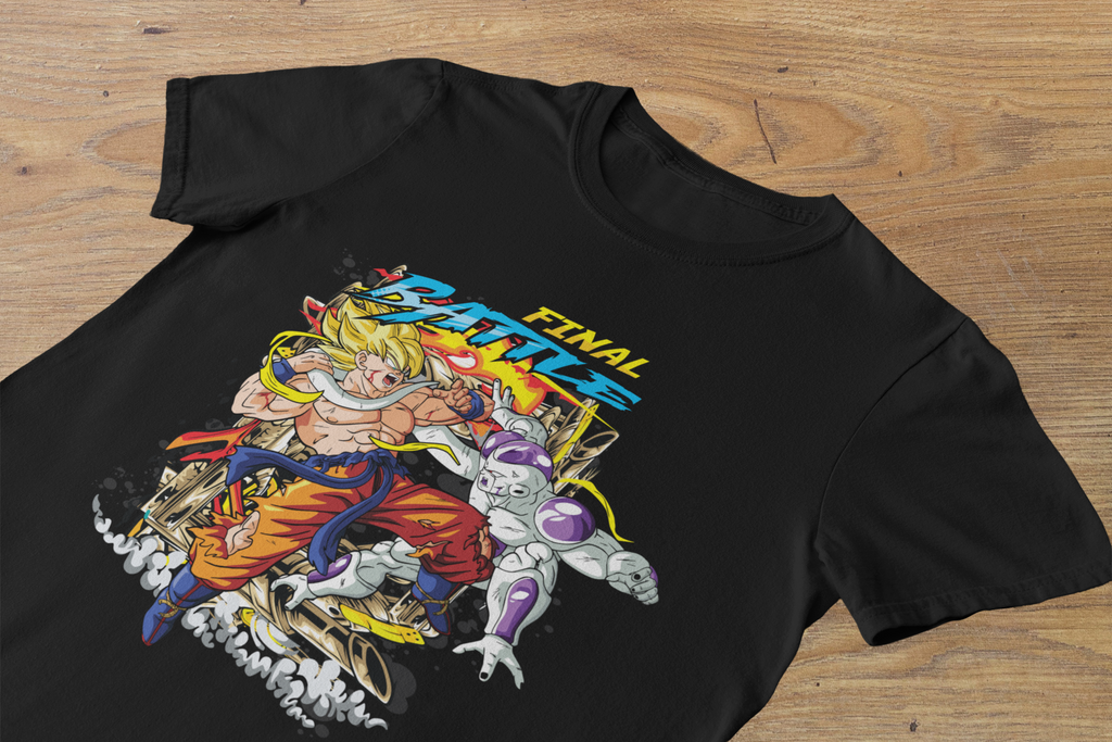 T-shirt Goku vs Frieza "Final Battle" – Dragon Ball Z Namek Saga Art / Super Saiyan Awakening Graphic