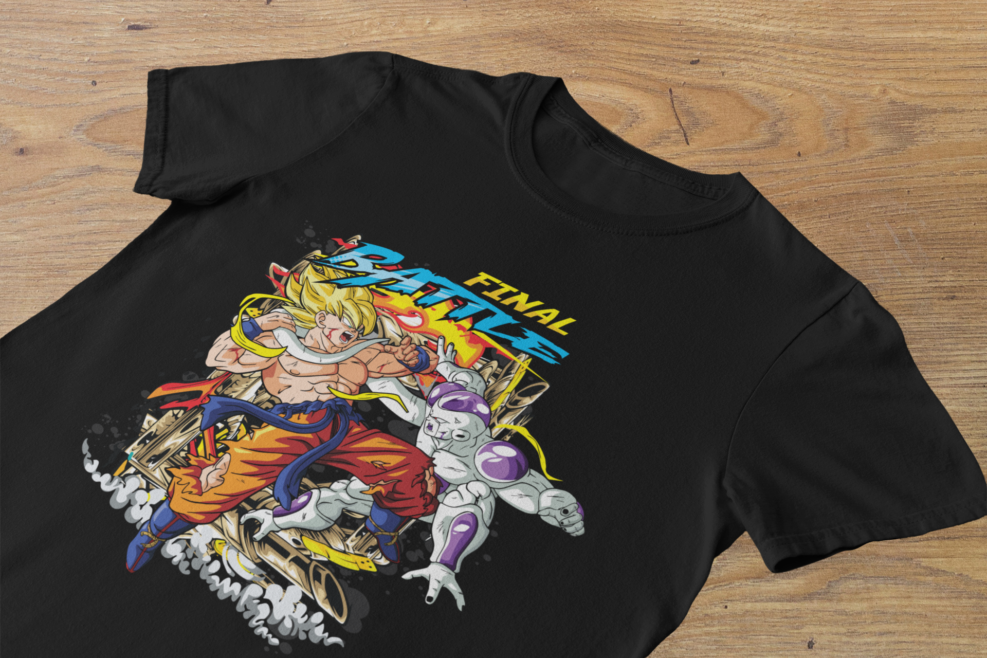 T-shirt Goku vs Frieza "Final Battle" – Dragon Ball Z Namek Saga Art / Super Saiyan Awakening Graphic
