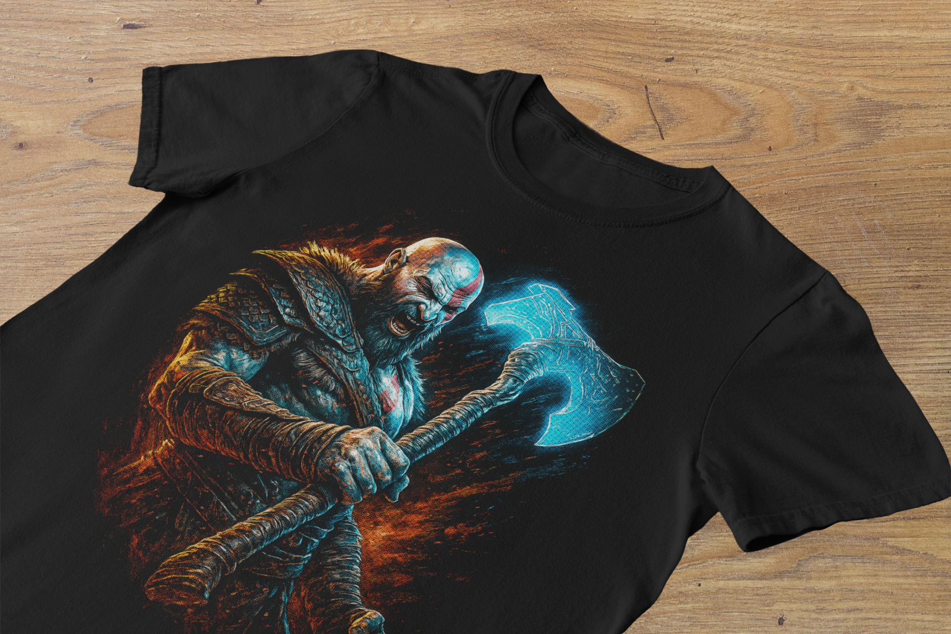 T-shirt Kratos "God of War" – Leviathan Axe Art / Norse Mythology Graphic