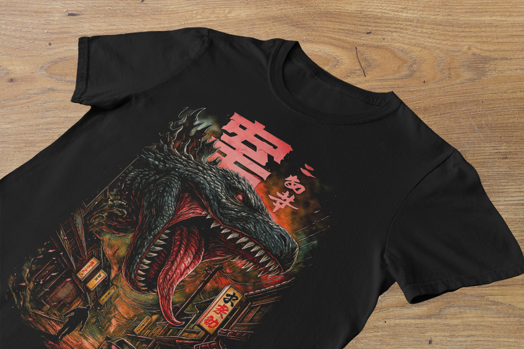 T-shirt Godzilla "Tokyo Night Terror" – Kaiju Monster Art / Japanese Kanji Graphic
