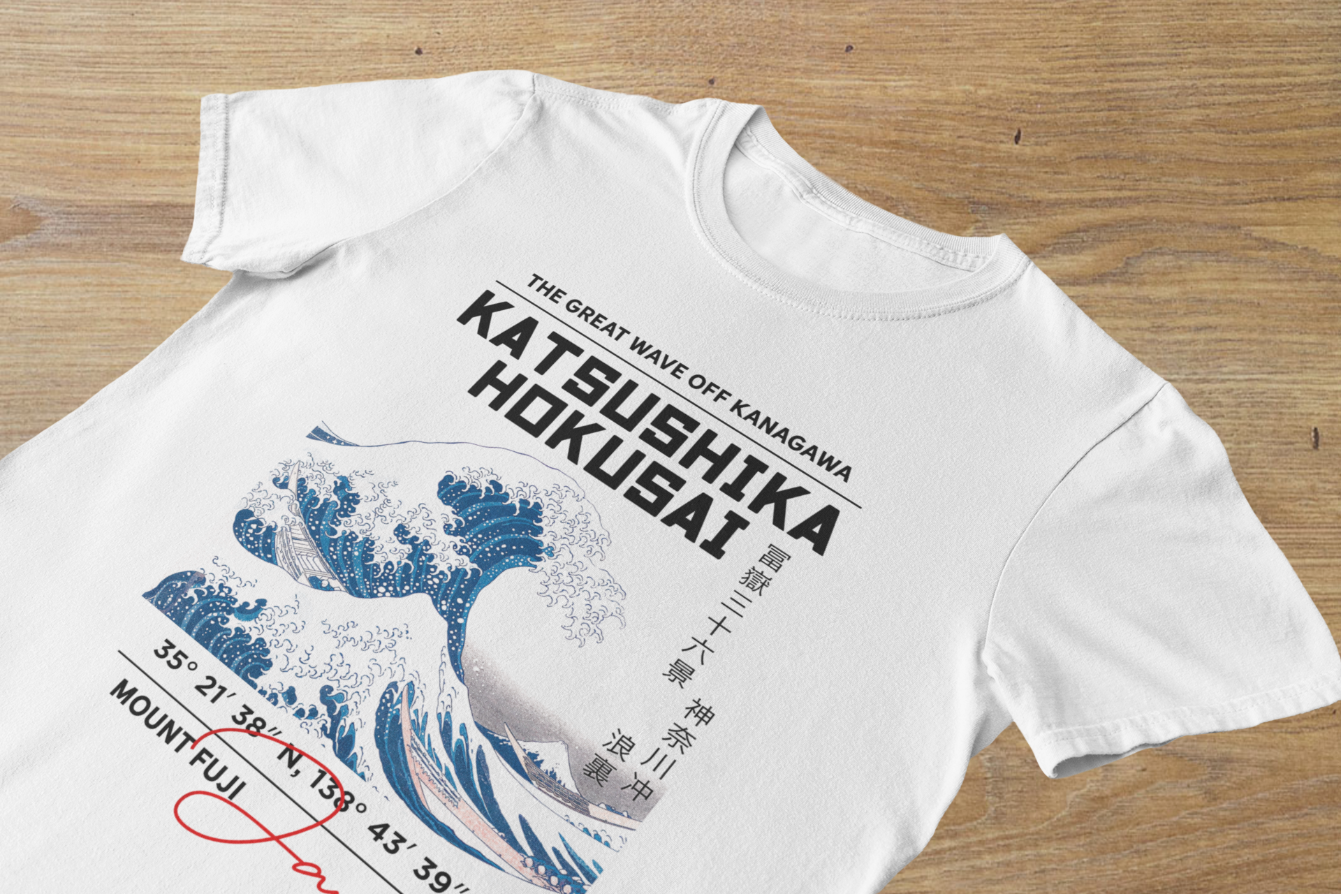 Tshirt Katsushika Hokusai "The Great Wave" – Japanese Ukiyo-e Art