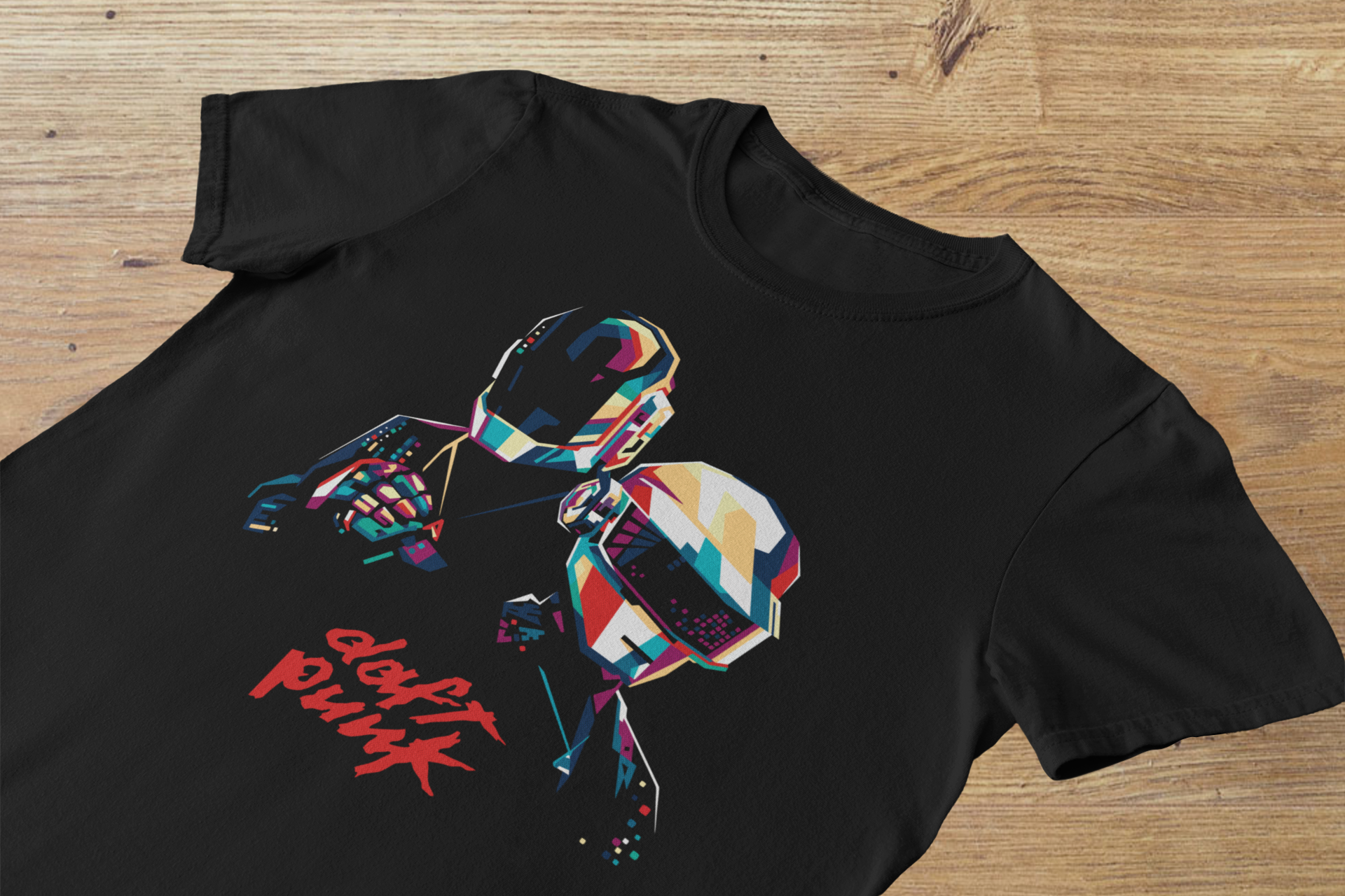 Tshirt Daft Punk Geometric Pop Art – French House Legends Graphic