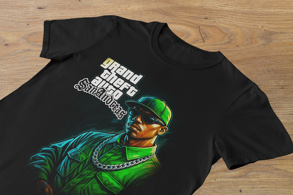 T-shirt GTA San Andreas "Grove Street Legend" – CJ Retro Gaming Art / Open World Classic Graphic
