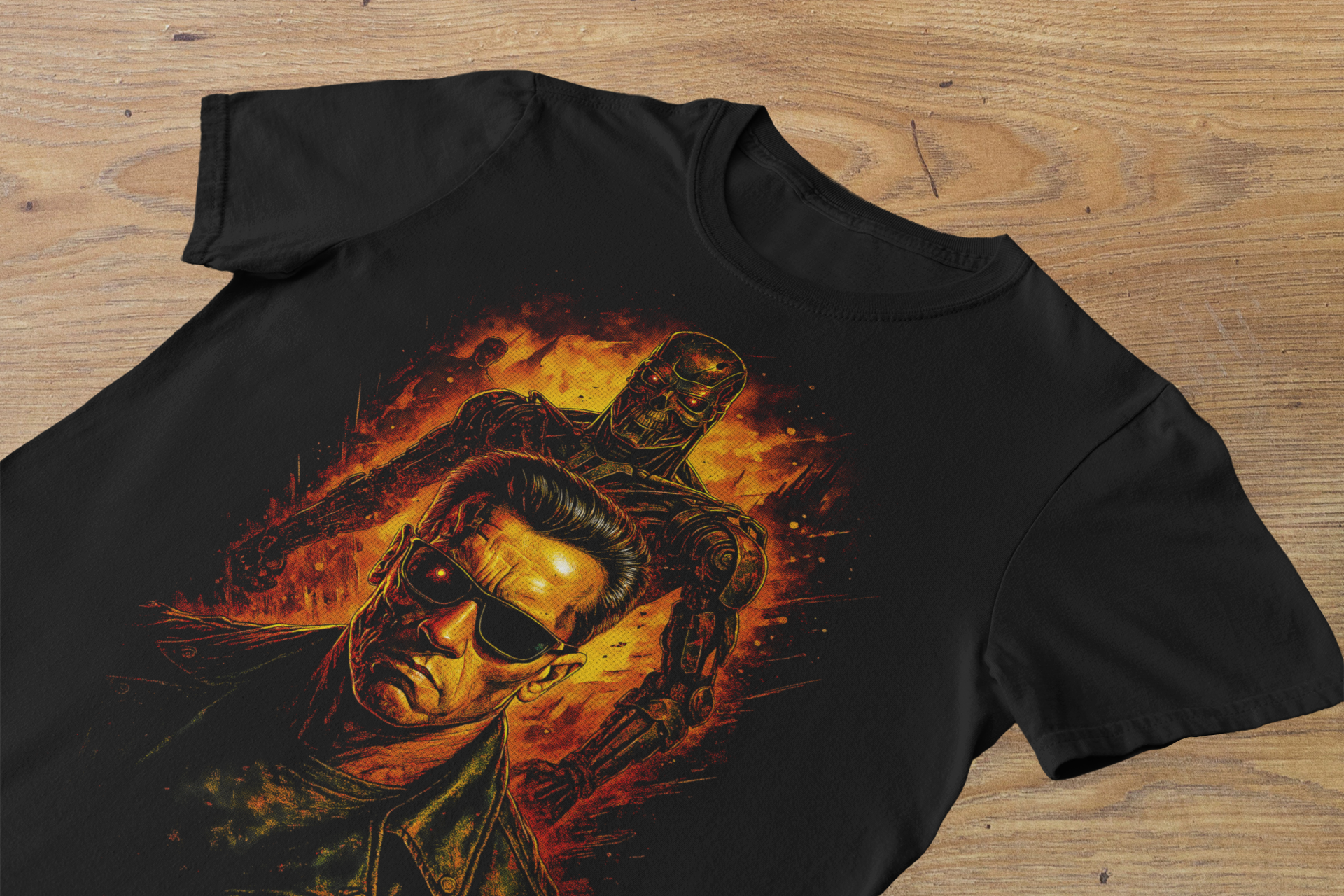 T-shirt Terminator "Judgment Day" – T-800 Endoskeleton Art / Arnold Schwarzenegger Graphic