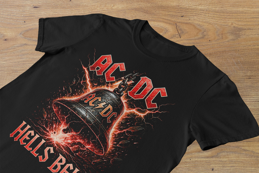 T-shirt AC/DC "Hells Bells" – High Voltage Rock Graphic / Lightning Strike Art