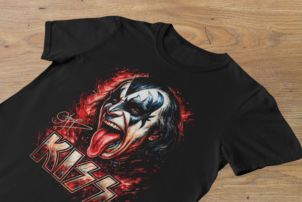 T-shirt KISS "The Demon" – Gene Simmons Portrait / Hard Rock Legend Graphic