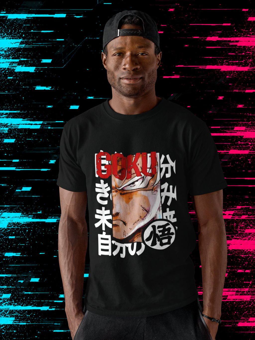 T-shirt Goku "Ultra Instinct" – Dragon Ball Super Manga Art / Japanese Kanji Graphic / Black Anime Tee